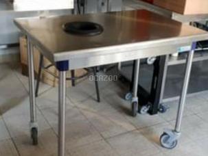 Desserte inox poubelle