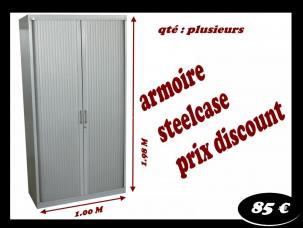 armoire métallique steelcase 198x100 grise 