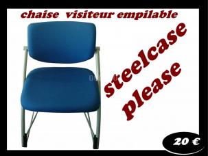 chaise visiteur please 1 bleue steelcase
