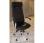 FAUTEUIL A ROULETTES Markus SIMILI CUIR * DOSSIER TISSU RESILLE AVEC ACCOUDOIRS