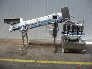 Peseuse associative Filpack 14 têtes de 2011, tapis d'alimentation.