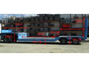 REMORQUE PORTE CHAR SURBAISSEE, PORTE ENGIN