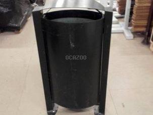 LOT DE 17 CORBEILLES DE PROPRETE URBAINE MODELE "ARKEA" GRIS MANGANESE - BON ETAT