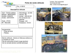 Plateau Mercedes Unimog