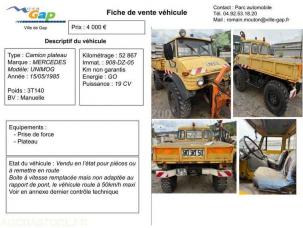 Plateau Mercedes Unimog