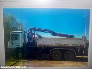 Benne basculante de chantier et de TP Mercedes ACTROS BENNE GRUE