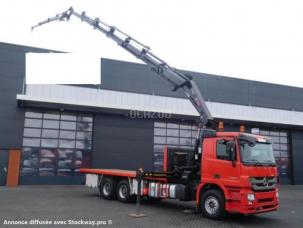 Plateau mercedes 6x4 plateaux grue 24tm+jib grue hiab avec jib