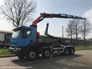 Benne amovible (à bras) Renault kerax 8x4 ampirole grue pk 27002 grue annee 2010