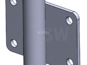 Matériel de chantier Intequedis Platine pour Potelet de Sécurité - Enfichage 25 mm