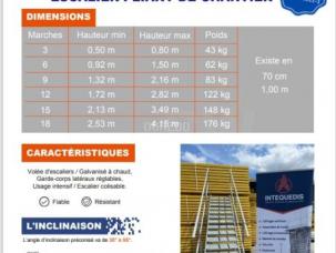 Matériel de chantier Intequedis Escalier Pliant Galvanisé