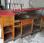 Comptoir de bar en formica des années 60 avec arrière-bar.