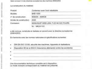 3 CONTENEURS GALVANISES FOND RABATTABLE QUASI NEUFS